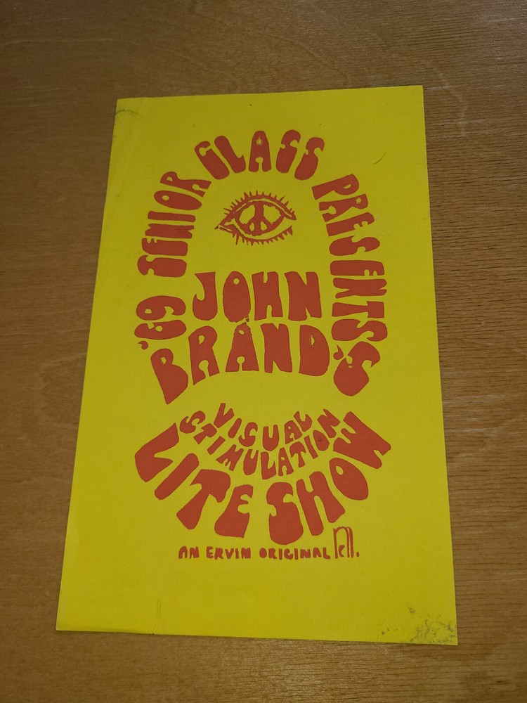 John Brand's Visual Stimulation Lite Show 1969 Senior Class Psychedelic Handbill