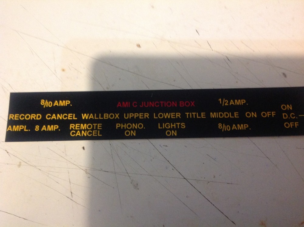JUKEBOX  AMI C JUNCTION BOX DECAL SET