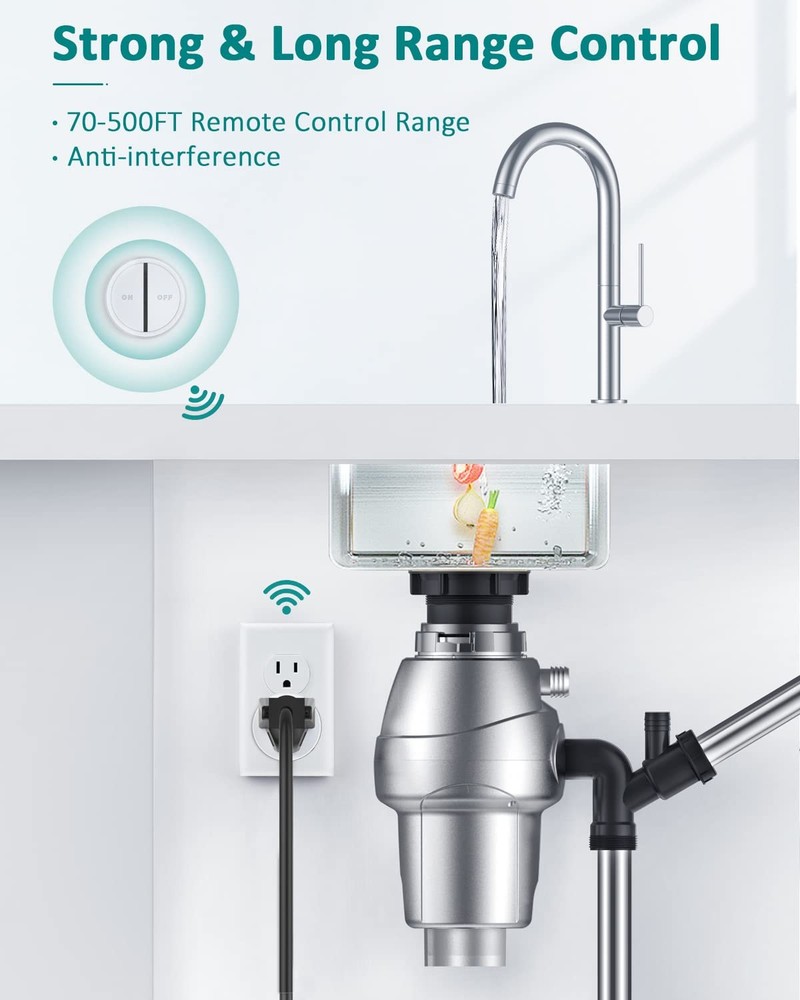 HAPYTHDA Garbage Disposal Air Switch Wireless No Wiring 500ft Range