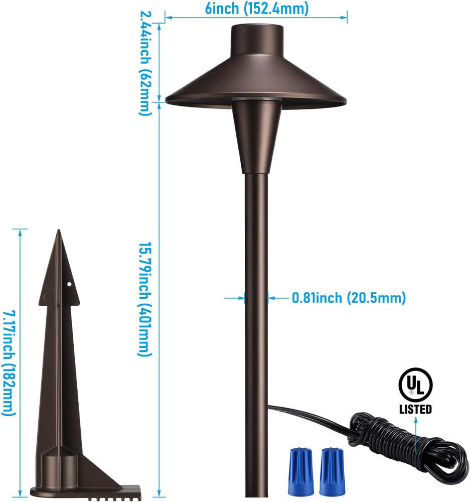 LEONLITE Update 5CCT Low Voltage Pathway Lights, 12-24V LED Landscape Path Light