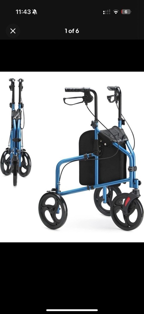 OasisSpace 3 Wheel Walker for Seniors