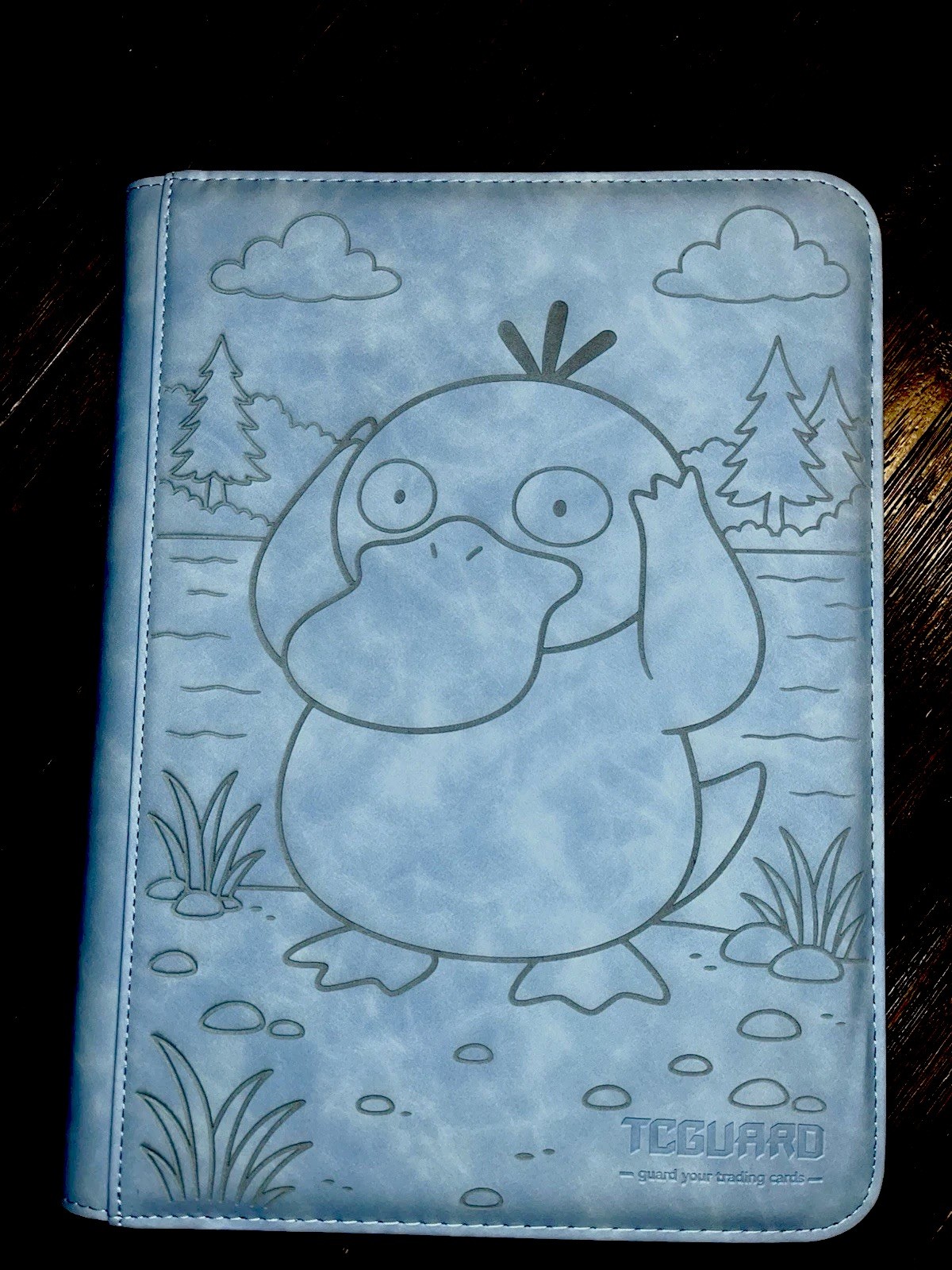 Pokémon Psyduck Laser Engraved Binder/ Made To Order! Light Blue