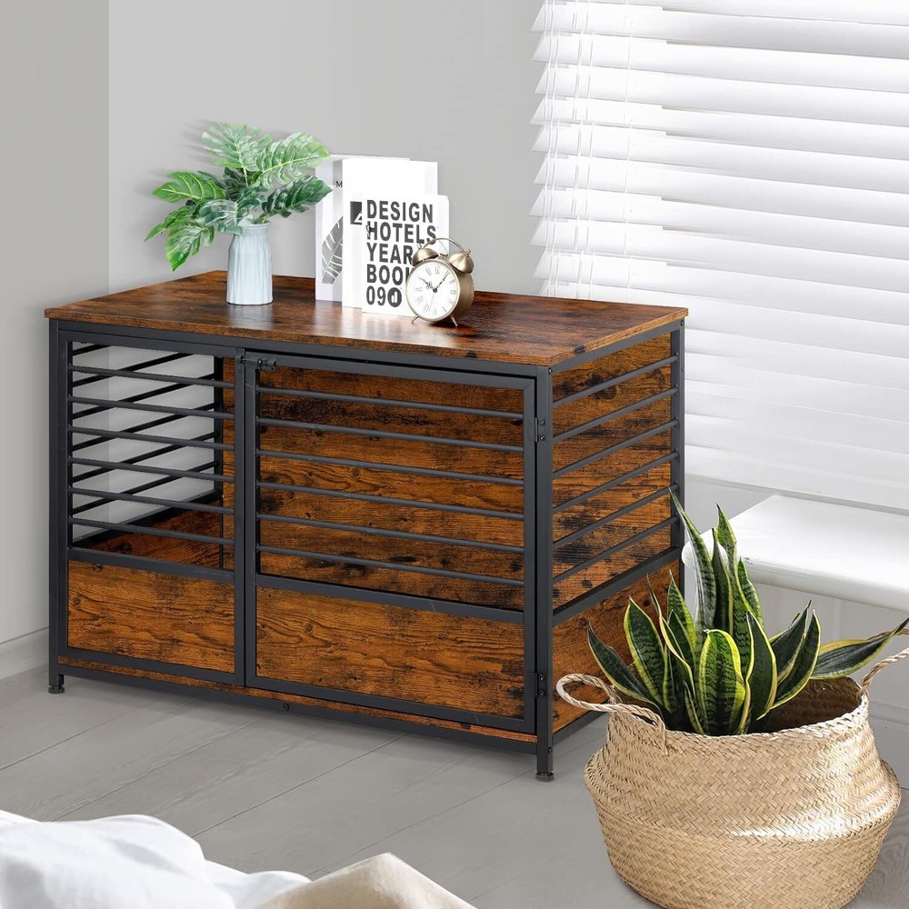 Large Dog Crate Furniture Heavy Duty Dog Kennel House Wooden Dog Cage End Table