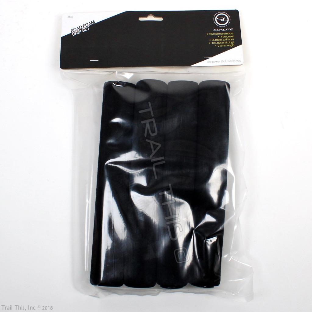 Sunlite Road Bicycle Foam Rubber Grips Pad Set for Drop Bar Handlebar + End Caps