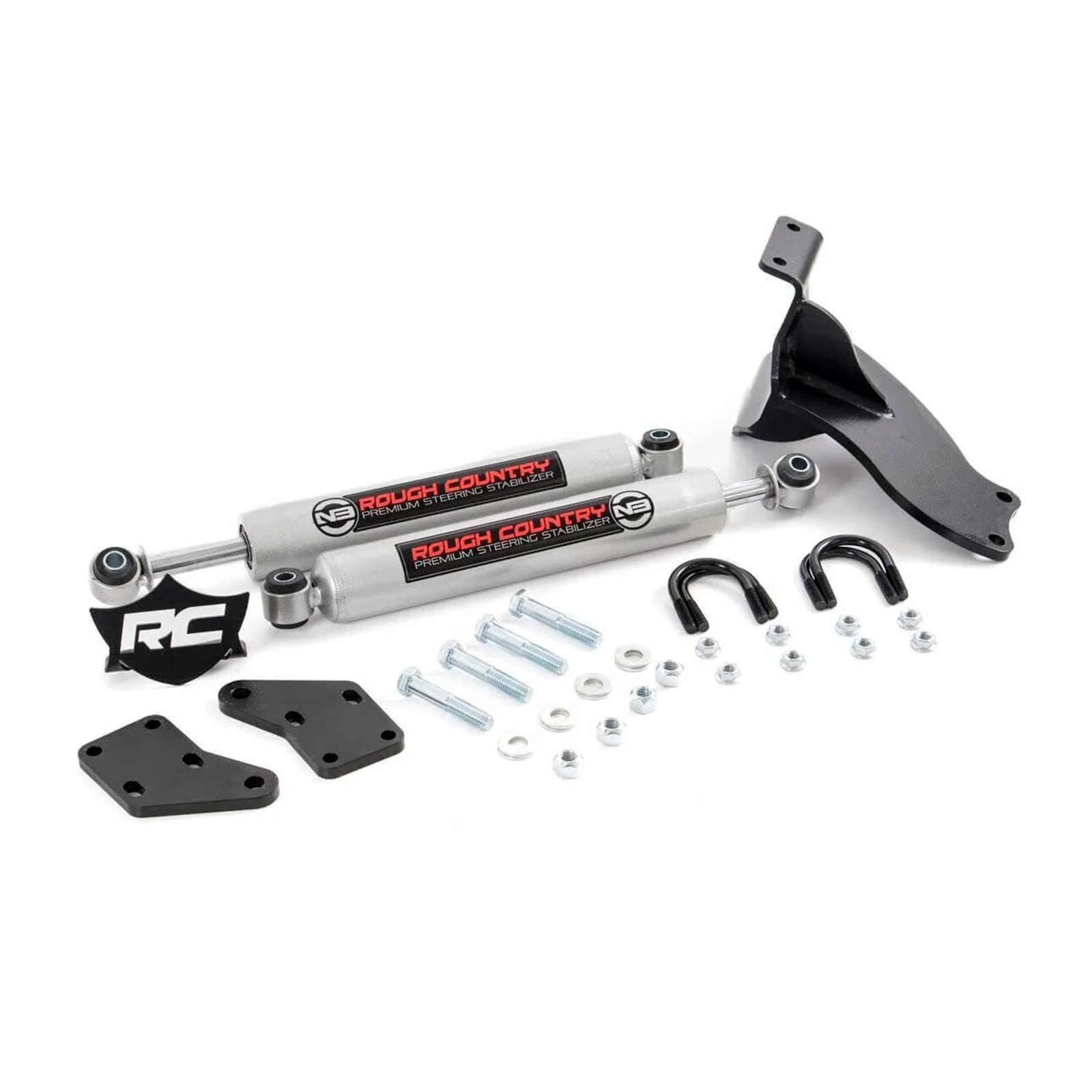 Rough Country N3 Dual Steering Stabilizer for Ram 2500 3500 4WD 2.5" Front Lift