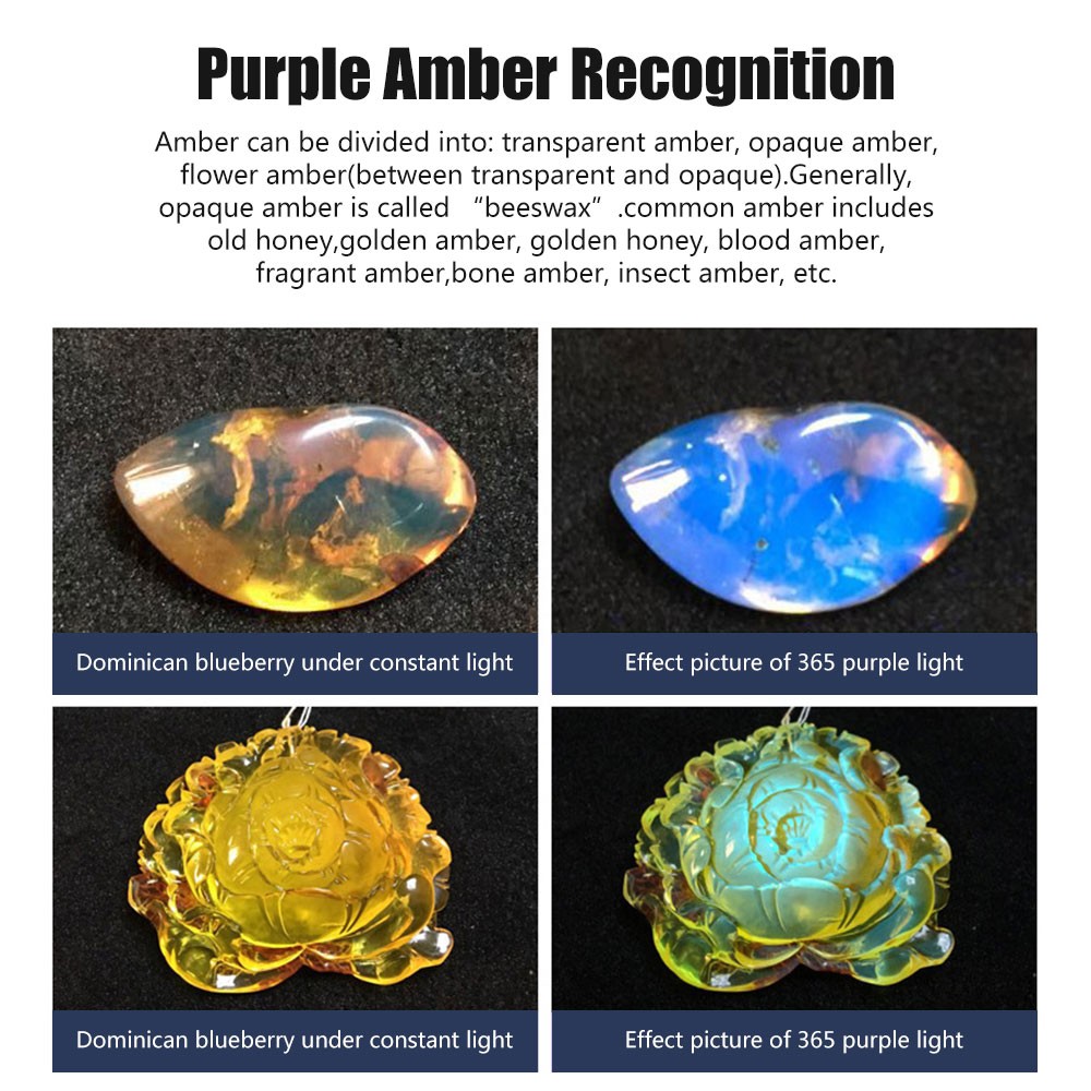 White/Yellow/BLUE/UV Light Work LED USB Flashlight Torch Gemologist Tool