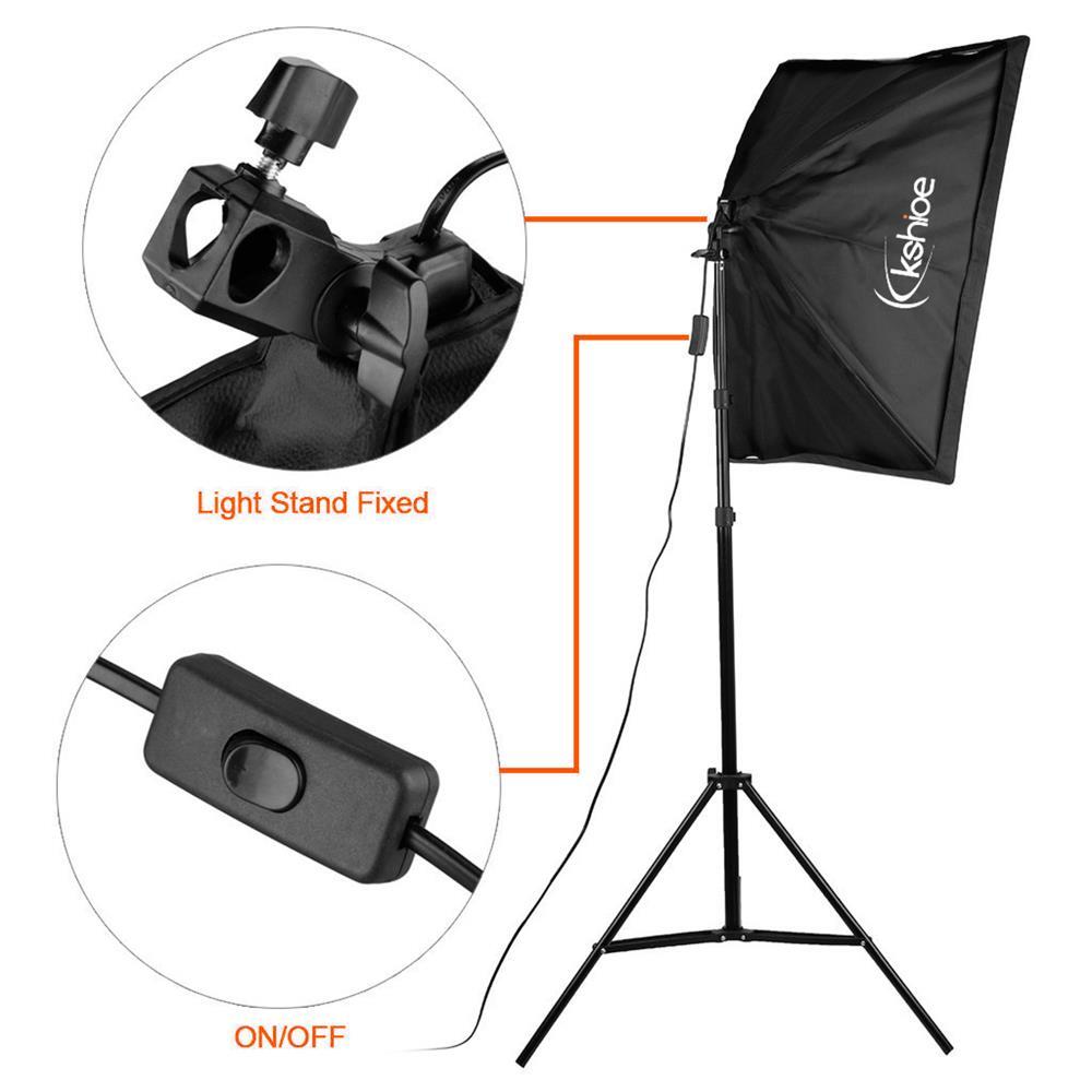 Kshioe K 2pcs Softbox Light Kit Studio Photography Continuous Lighting Stand Set