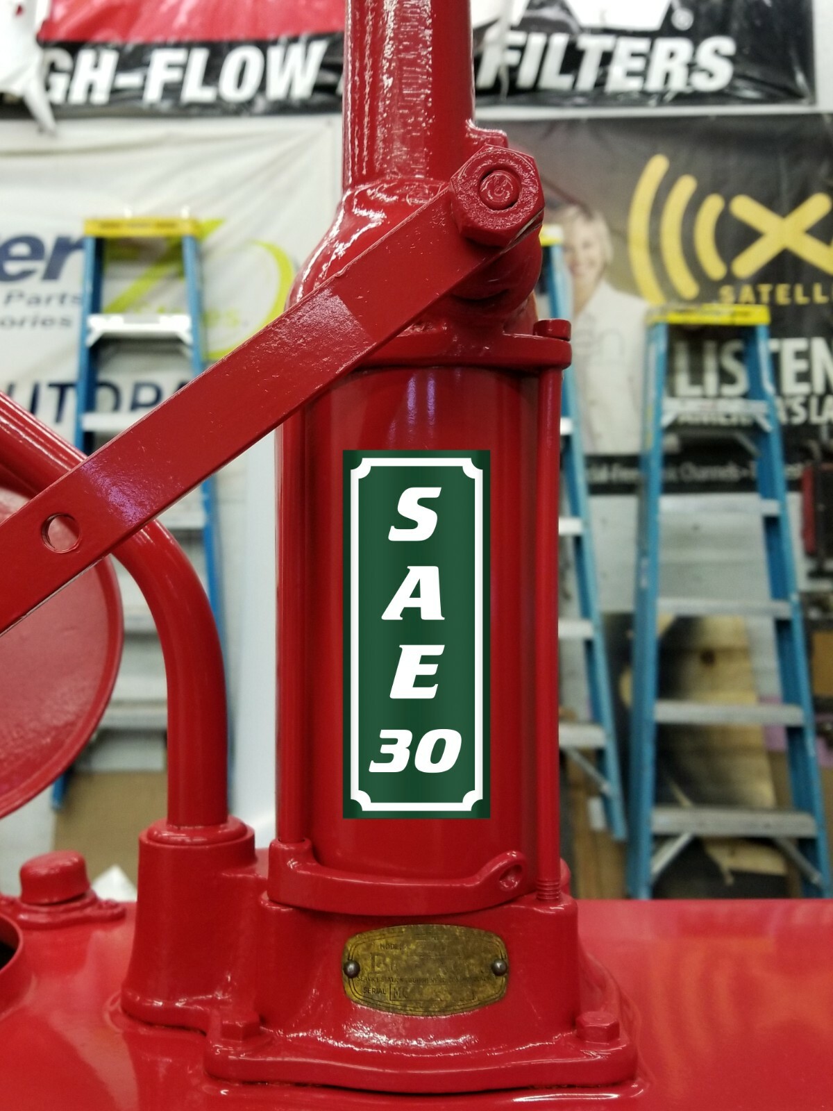 PAIR of 2x5 SAE 30 OIL GAS VINYL DECAL LUBESTER OIL PUMP LUBSTER TOP PUMP