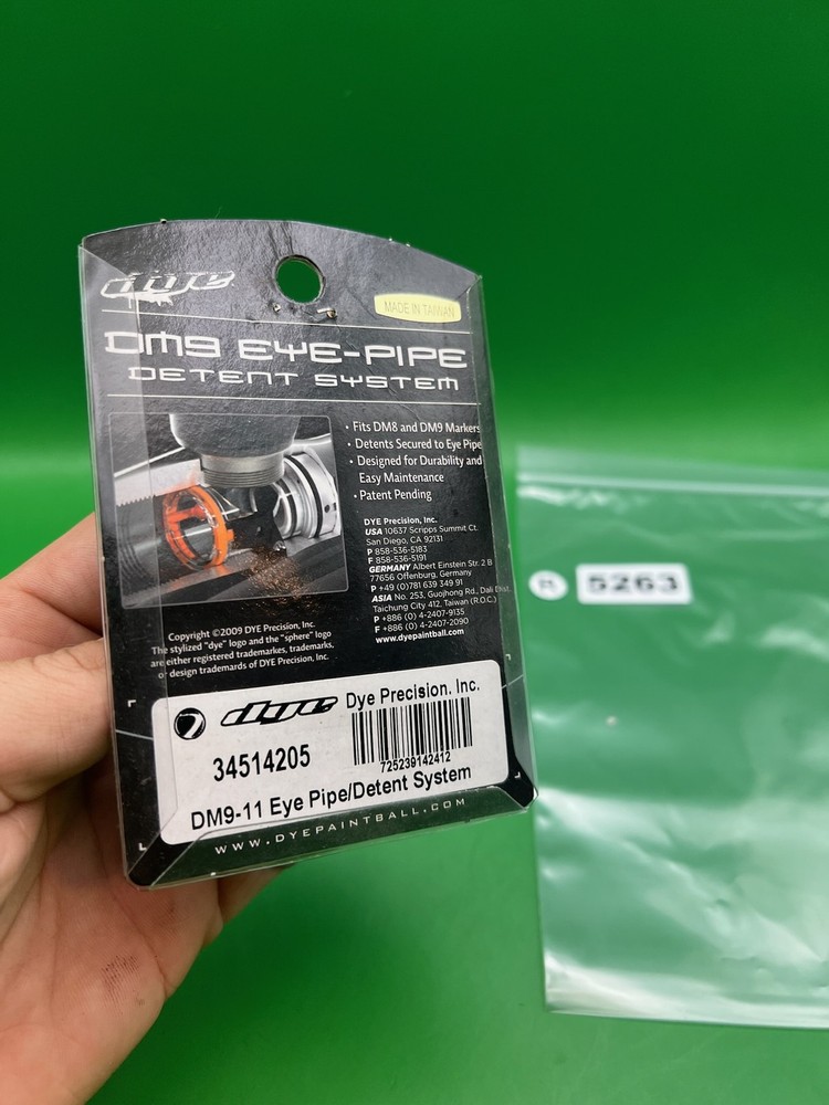 Dye DM9 Eye Pipe Detent System Clear