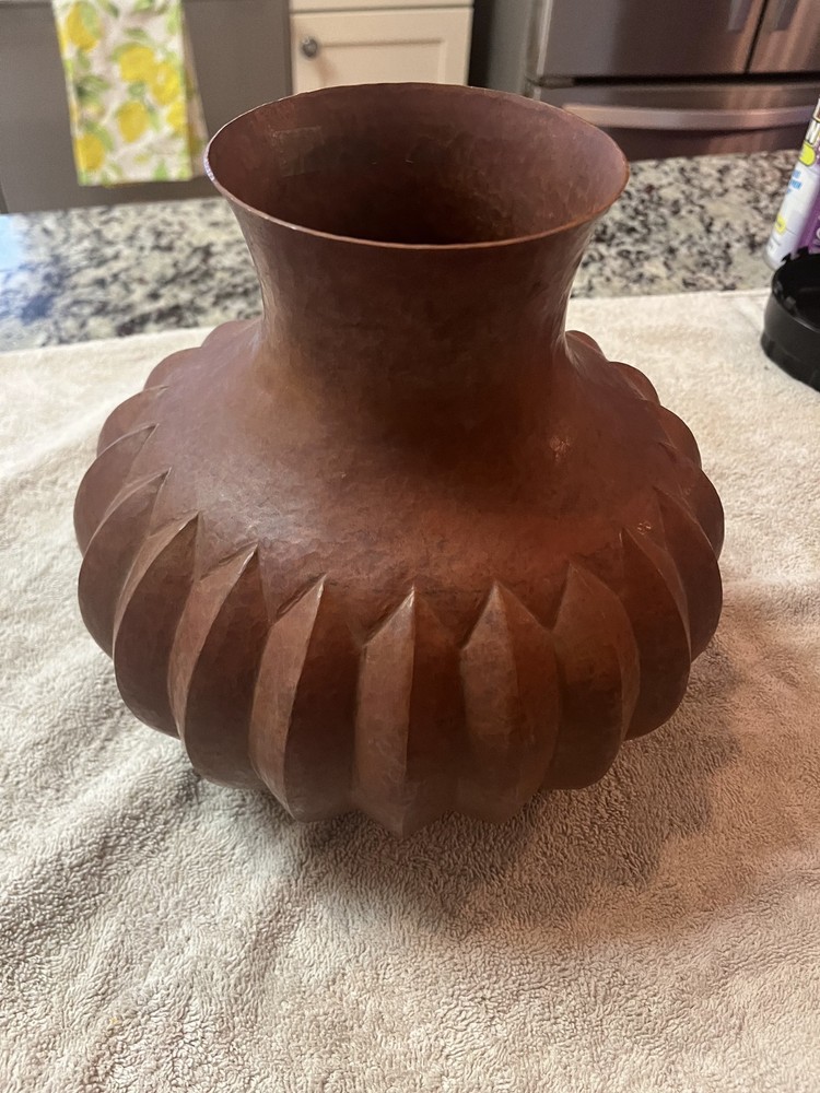 Arts & Crafts HAMMERED COPPER VASE by Ramon Ramirez