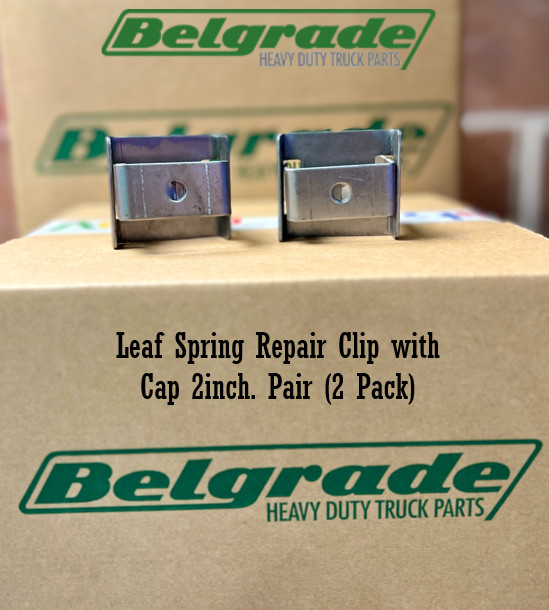 Leaf Spring Repair Clip with Cap 2inch. Pair (2 Pack)