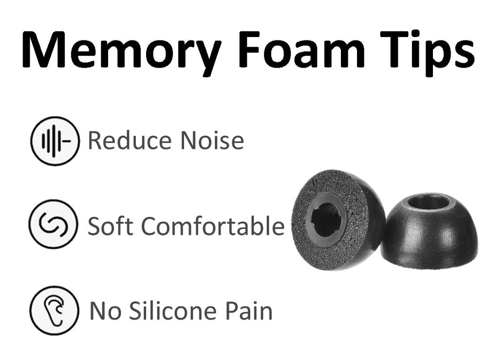 A-Focus Memory Foam Tips for Beats Studio Buds+ / Fit Pro/Solo medium, black