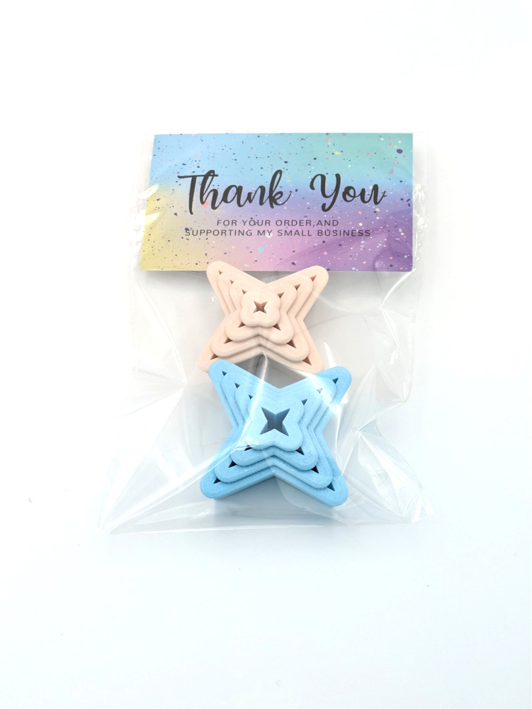 4-Point Star Clay Cutter Shape Set~Polymer Crafting Tool~Semi Stackable Outline