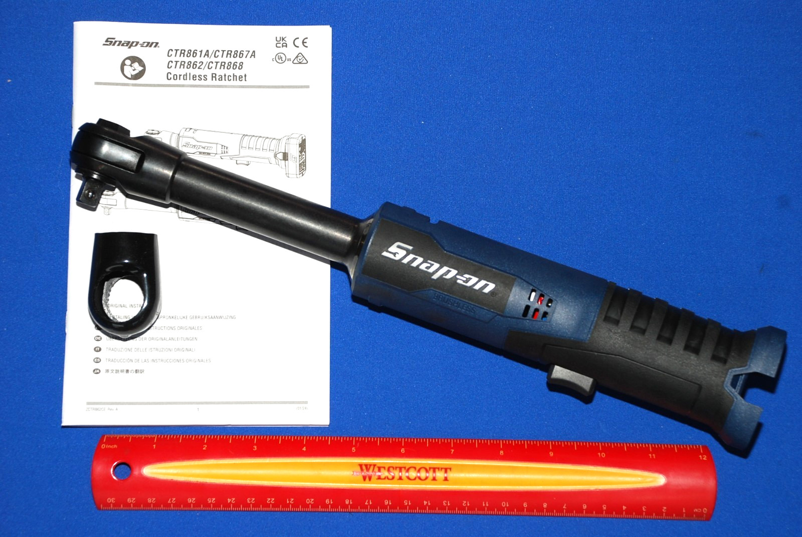 Snap-On NEW 14.4 V MicroLithium 3/8" Drive Blue Long-Neck Ratchet CTR867AMBDB