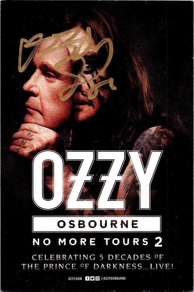 OZZY OSBOURNE - No More Tours 2 AUTOGRAPHED Tour Schedule 2018