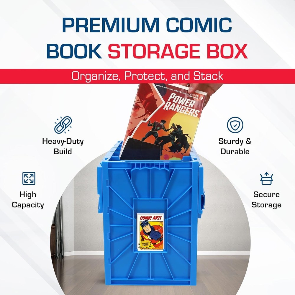 Short Comic Book Bin | Holds 150 Comics | Stackable Plastic Storage | Acid-Fr...