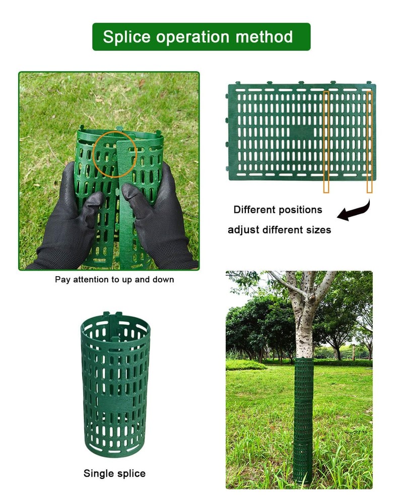 Splicable Tree Trunk Bark Protector Guards Breathable Wildlife Protect 8 PCS
