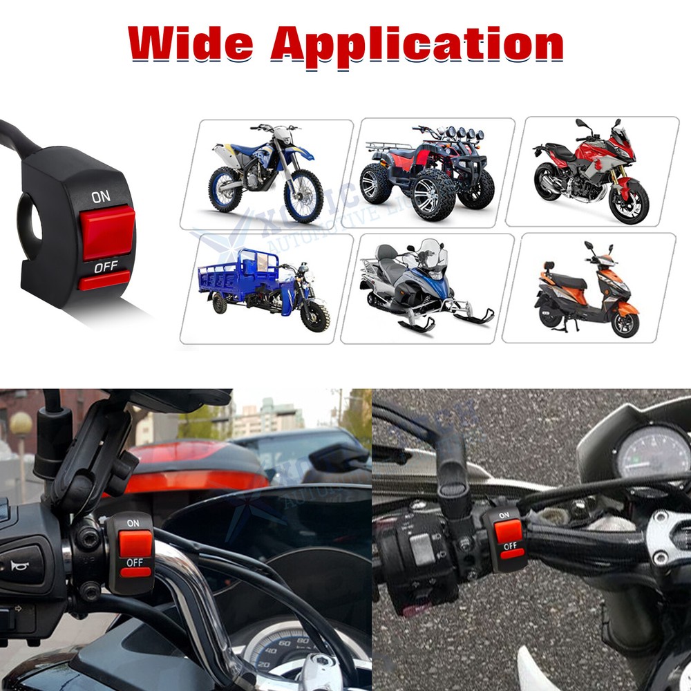 Motorcycle Handlebar Kill Switch Headlight Toggle w/On Off Button for U5 U7 U2