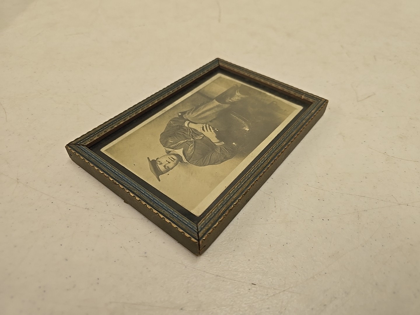 Antique WW1 US Navy African American Sailor Framed Photograph