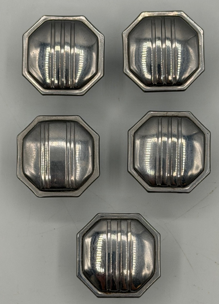 25 MCM/Art Deco Chrome Drawer Cabinet Knobs Pulls Collection From One Kitchen