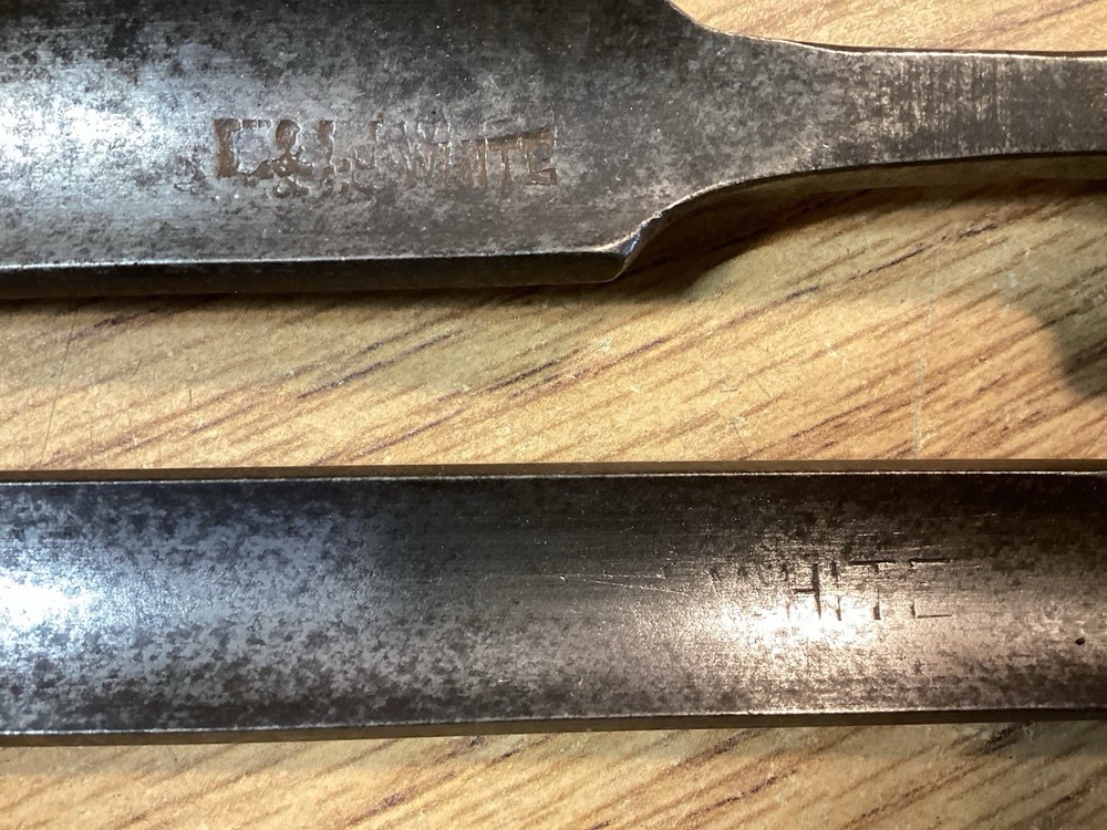 2 Antique L&I. J. White 1/2" And 3/4” Gouges 13” And 14” Long