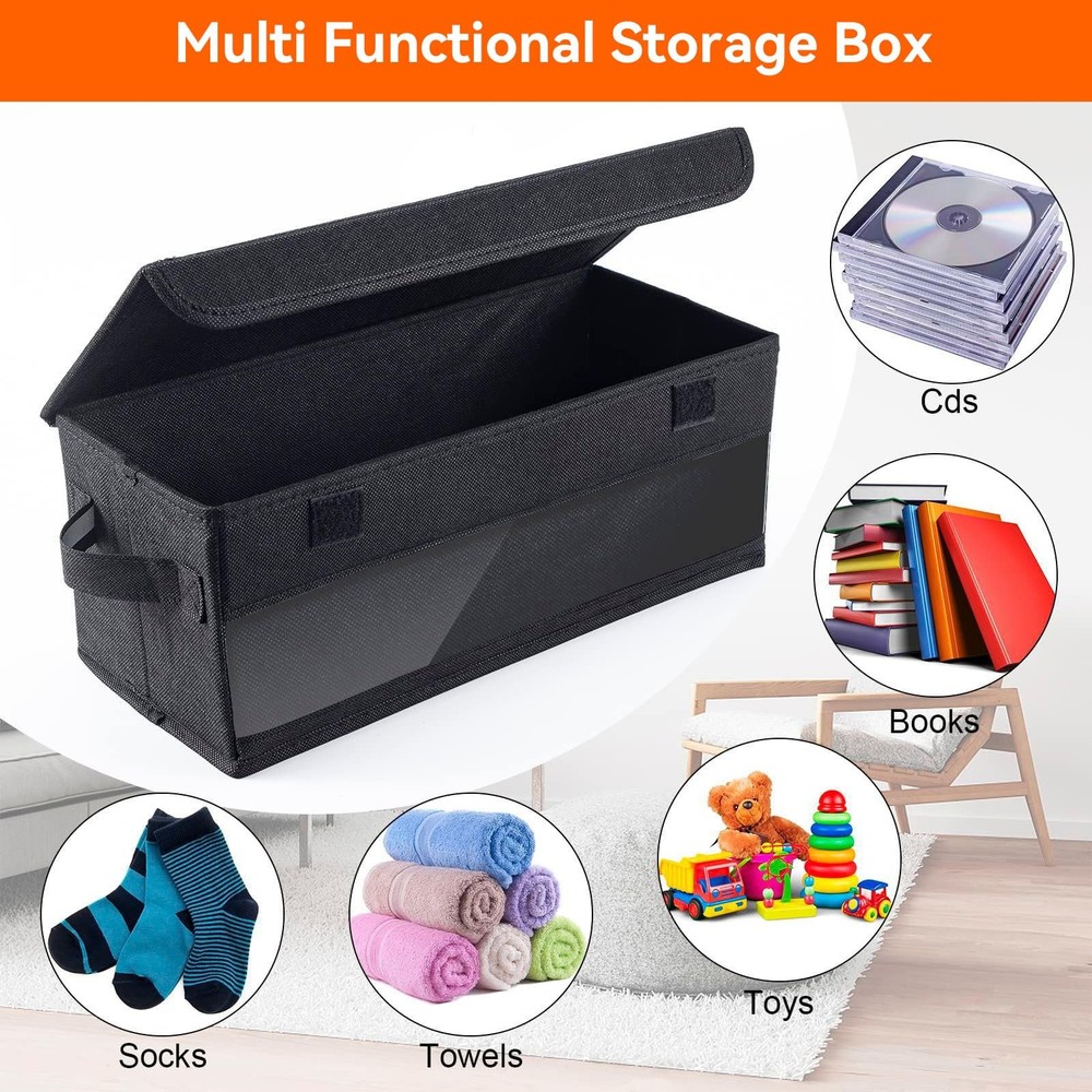 CD Storage Boxes - Pack of 3 CD Case Storage with Visible Window, Foldable 3 ...