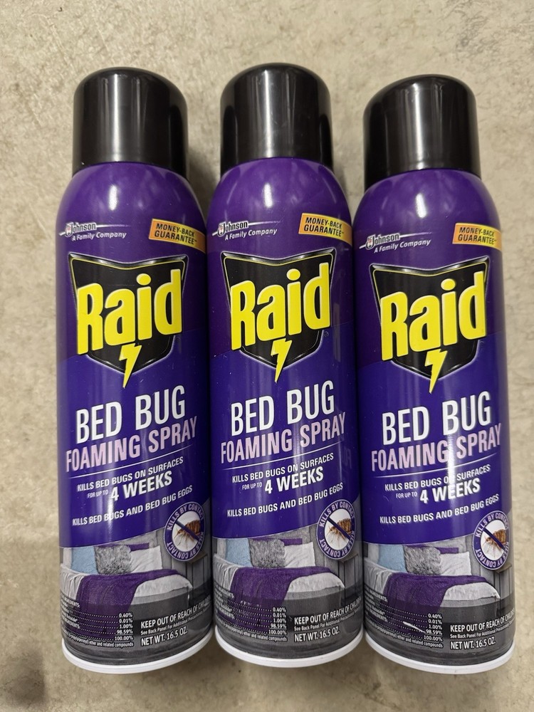 (3) Raid Bed Bug Foaming Spray 16.5 oz. COMBINESHIP