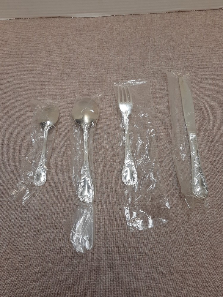 Stainless 4-Piece Place Flatware Setting Marly Pattern NEW SEALED