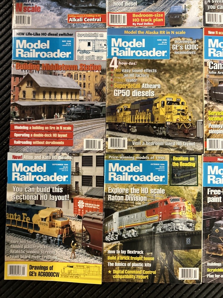Vintage 1996 Model Railroader Magazines Complete Year 12 Issues