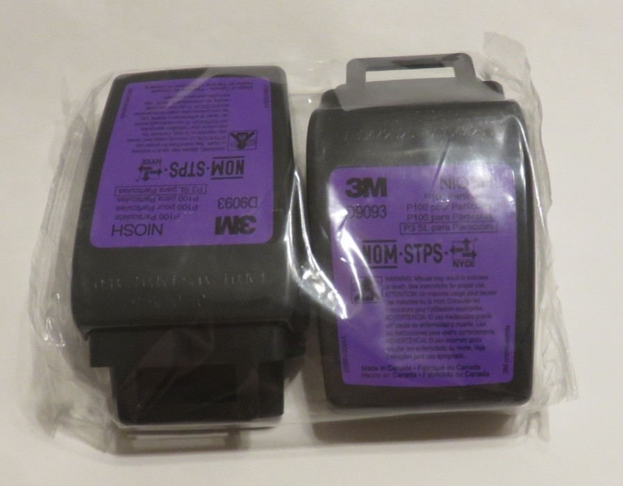 2 PACK 3M Secure Click Hard Case P100 Particulate Filter D9093 For Secure Click
