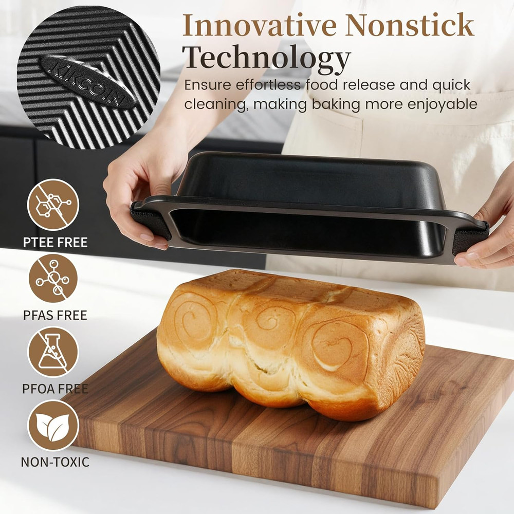Kikcoin 25 PCS Stackable Baking Pans Set, Non-Stick Bakeware Sets with Silicone
