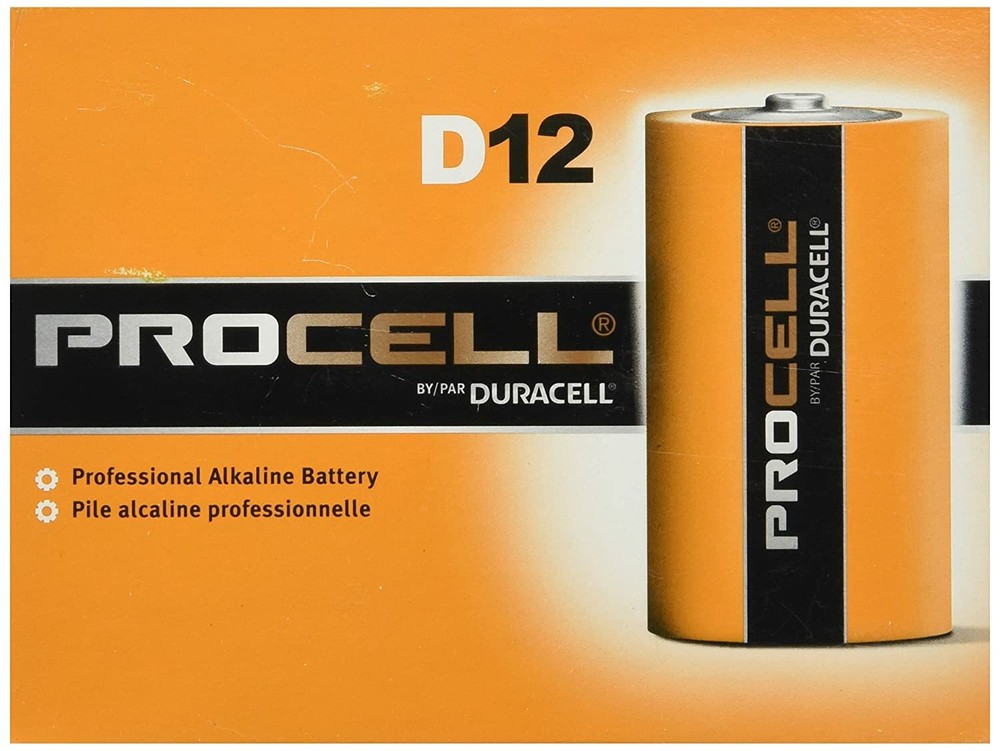 Duracell Procell D PC1300 1.5V 12Ah Alkaline Battery - 12 Pieces
