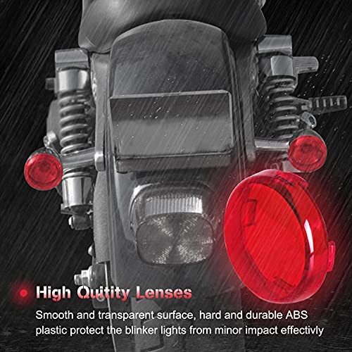 Bullet Turn Signal Light Lens Cover Compatible with Harley Sportster Amber+Red