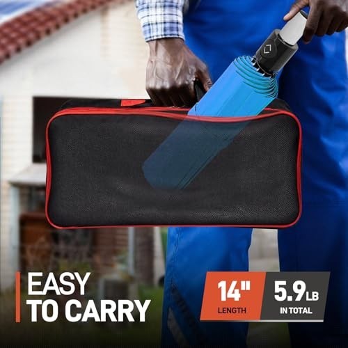 60" Folding Magnetic Umbrella for Outdoor Work, 600lb Suction Base, 2-in-1 Sun &