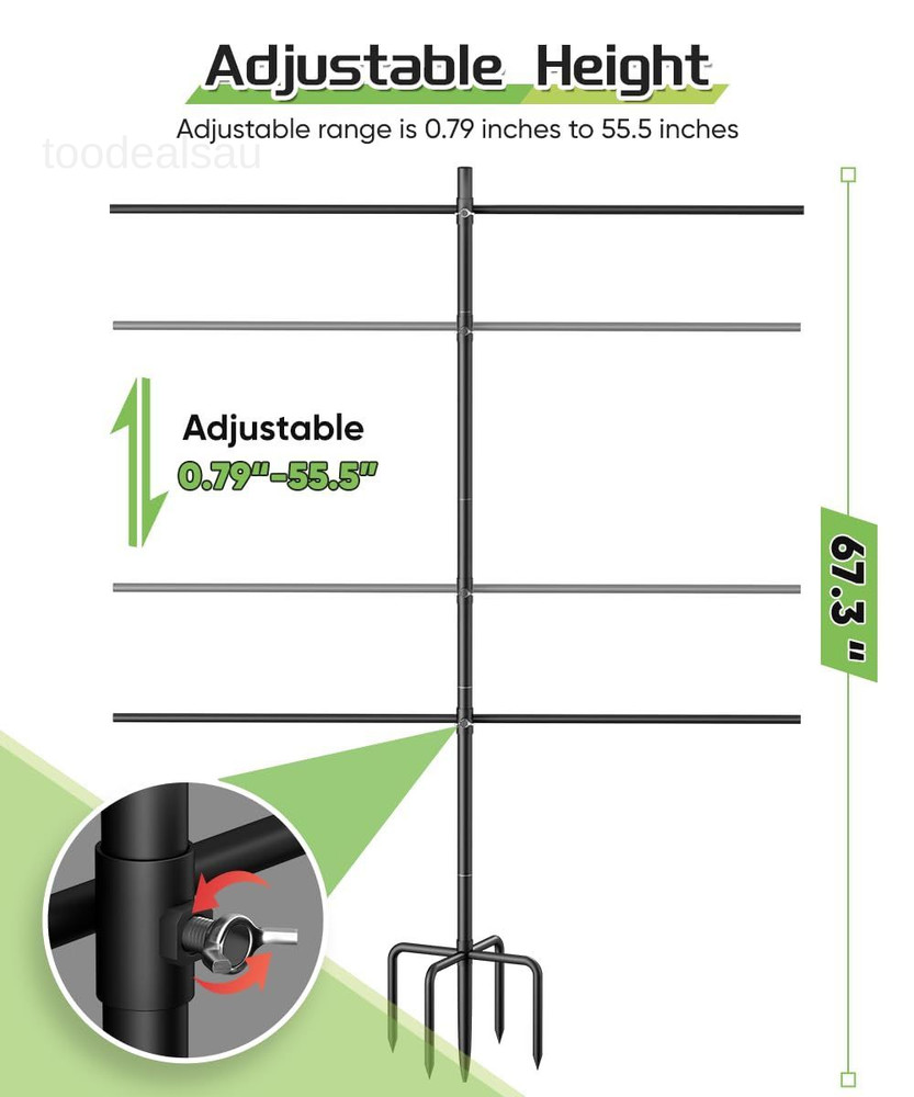 5-Prong Base Target Stand, Adjustable Metal Shooting Large, Black