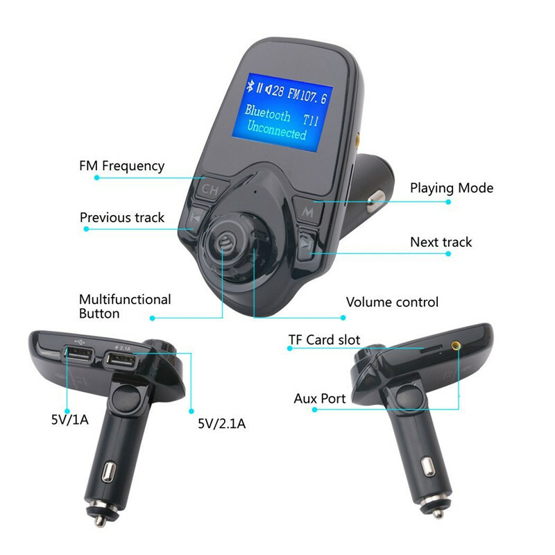 Bluetooth Wireless FM Transmitter Modulator MMC MP3 Player Dual USB Car Charger