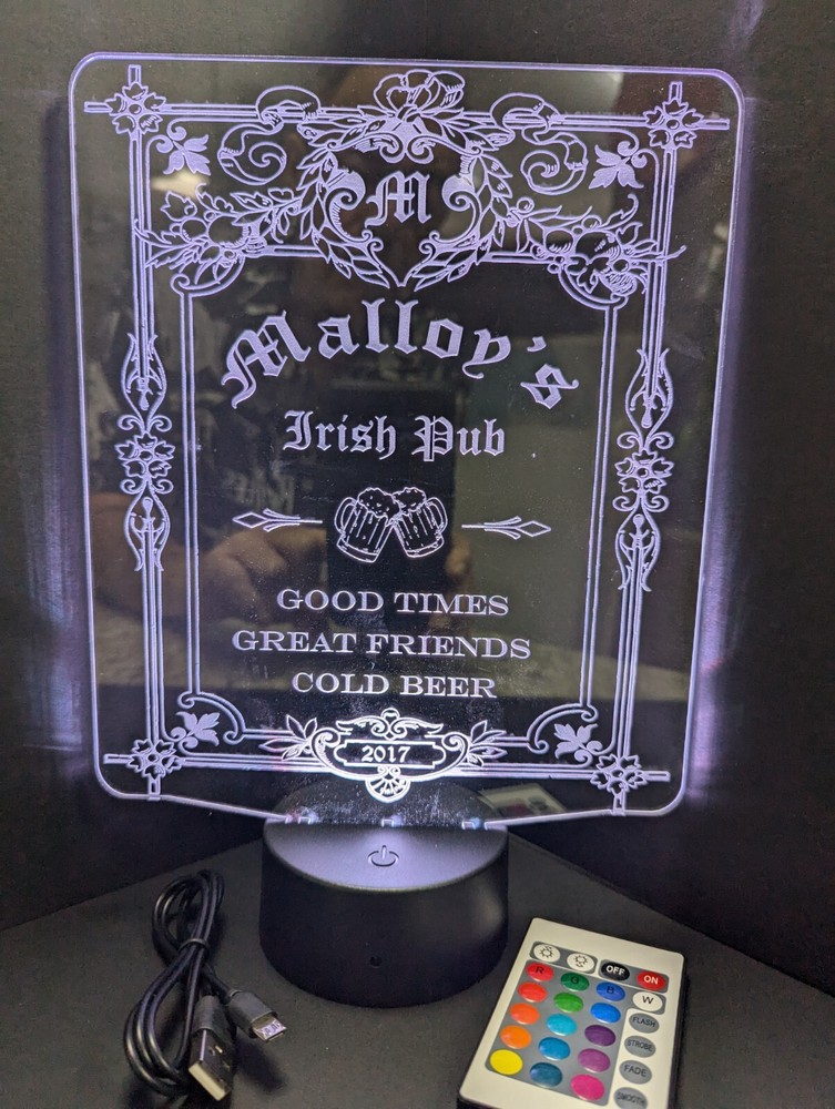 Irish Pub Bar Customizable  made L.E.D. Large light display