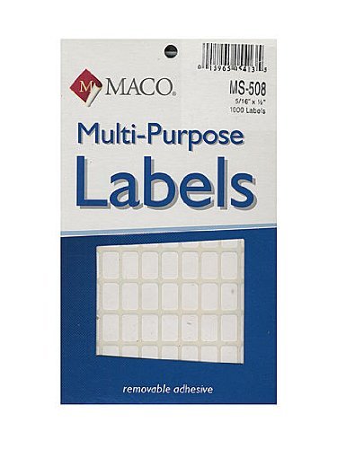 Maco Multi-Purpose Handwrite Labels rectangular 5/16 in. x 1/2 in. MS508 18 pks
