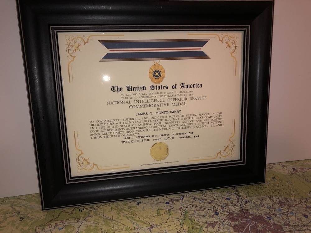 NATIONAL INTELLIGENCE SUPERIOR SERVICE COMMEMORATIVE CERTIFICATE Type-1