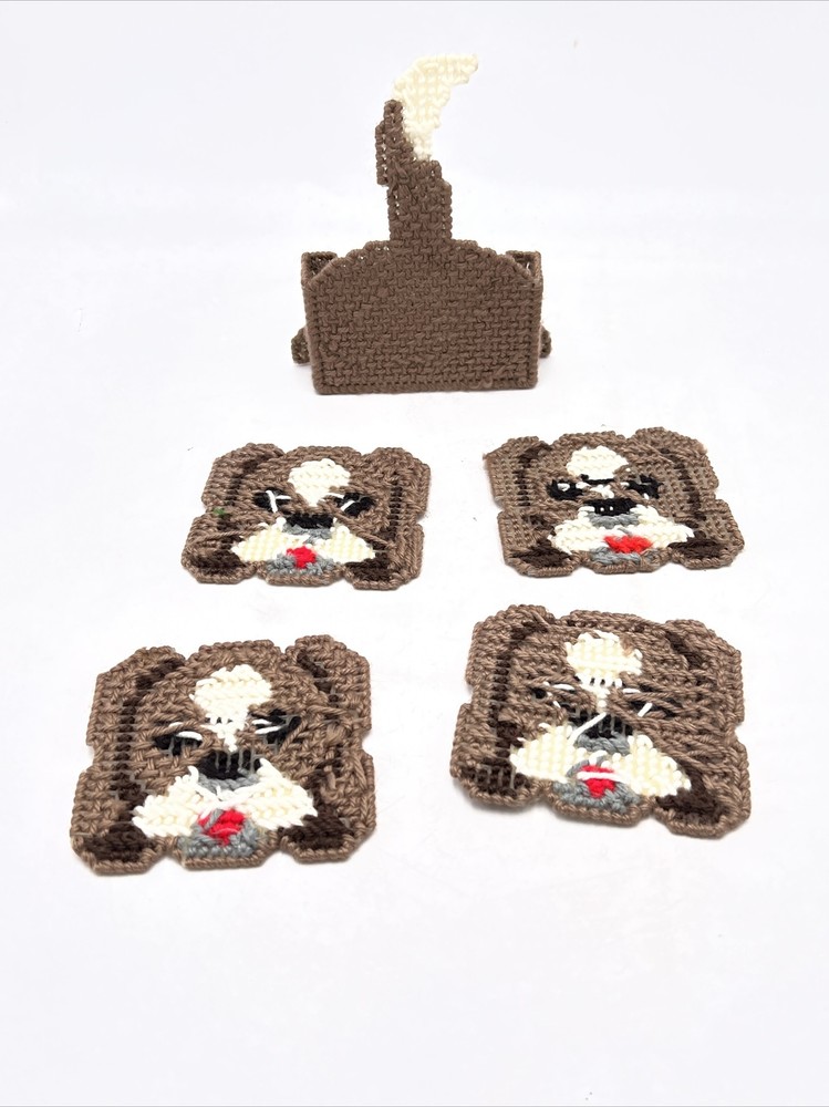 Plastic Canvas Puppy Coaster Pals