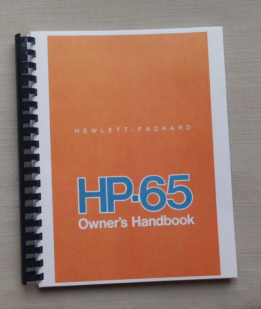 Manual for Hewlett Packard HP 65 Calculator