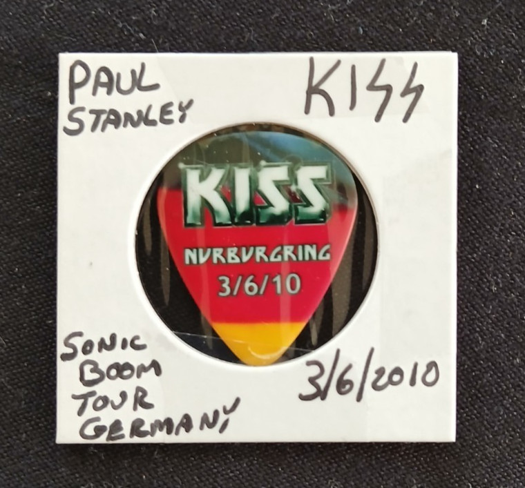 Paul Stanley Kiss Tour Issued Guitar Pick Kiss Sonic Boom 2010 Rare German Logo