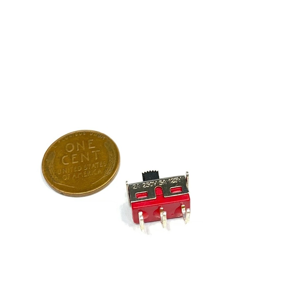 Slide Switch  SS8-5 2 Position 3 Pin Angled ss000146 Red Right Angle E22