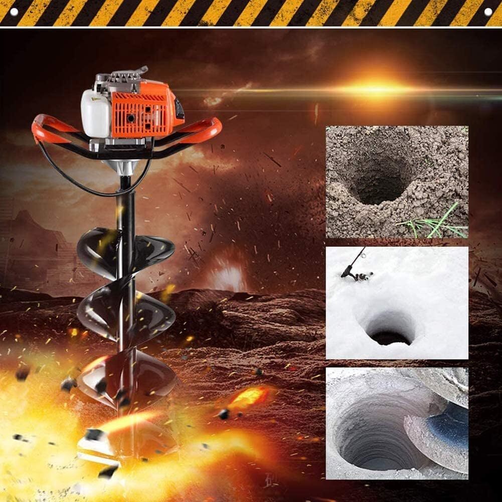 72cc 4HP Gas Powered Post Hole Digger with 4 8 12 Inch Augers