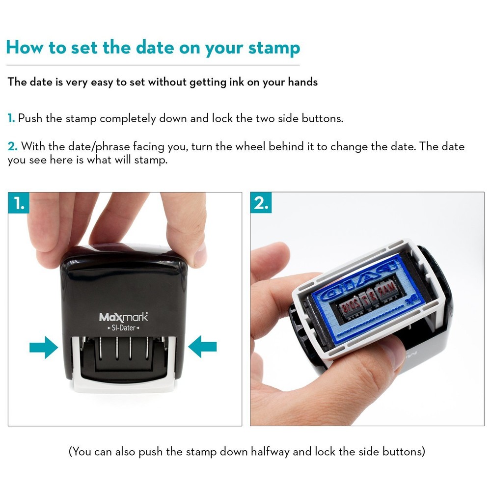 Office Self Inking Date Stamp with Phrase Mailed - Red Ink
