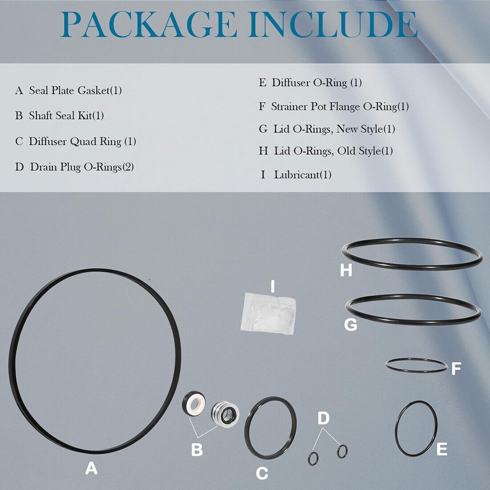 Pump O-Ring Seal Kit For Pac Fab Challenger, High Flow, High PSI, Waterfall Pump