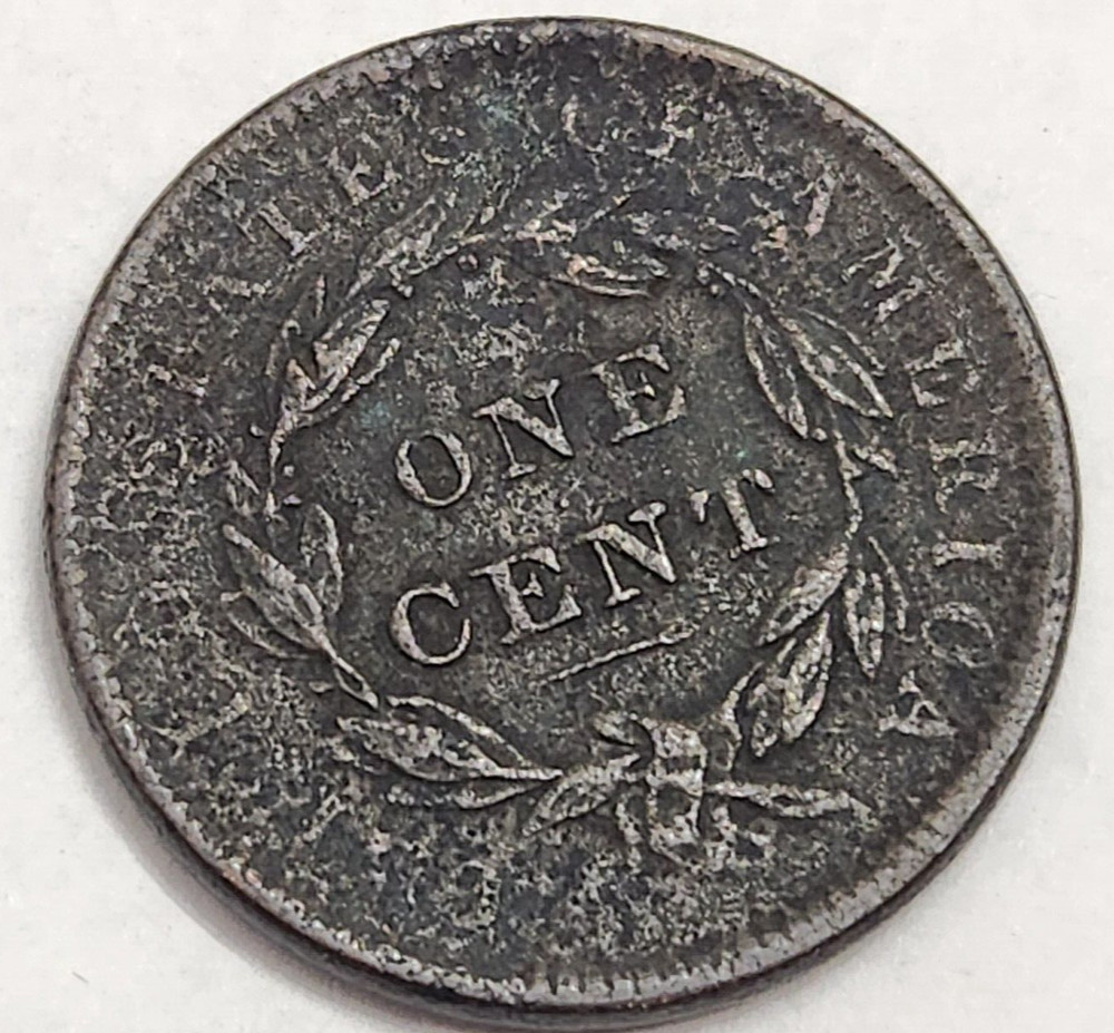 1838 Coronet Head One Cent Coin