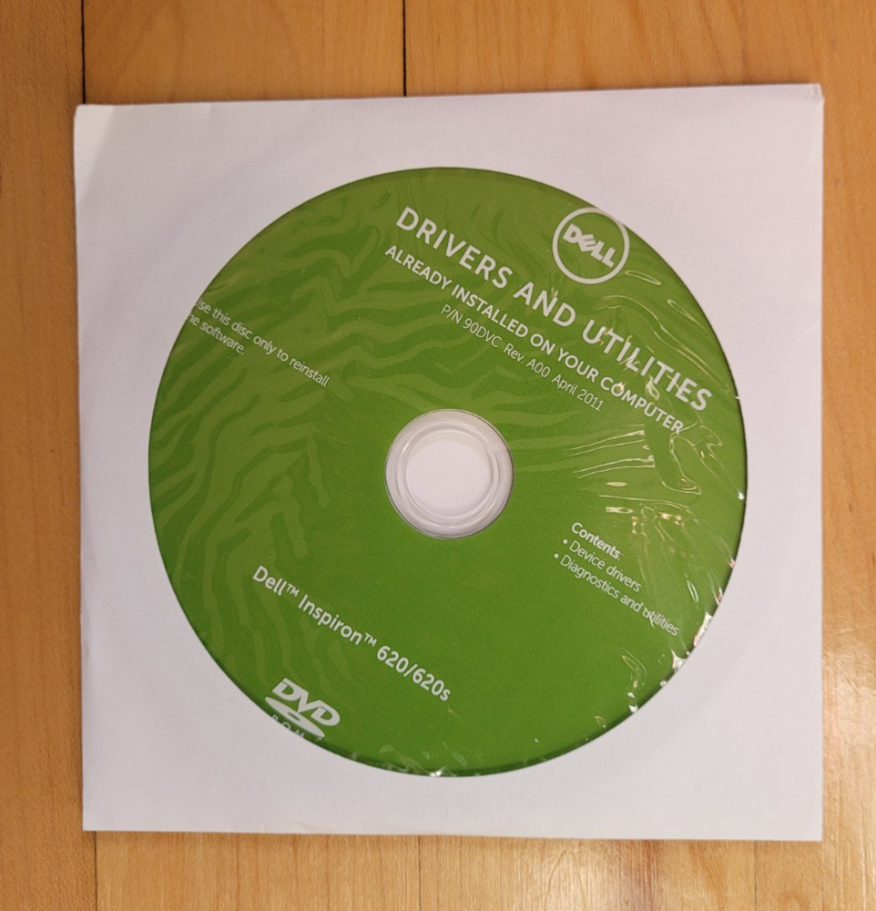Dell Drivers & Utilities DVD For Reinstalling Inspiron 620's Computer Software