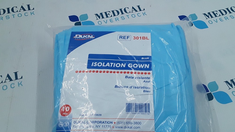 Dukal Isolation Gown Blue REF 301BL 10 Pack