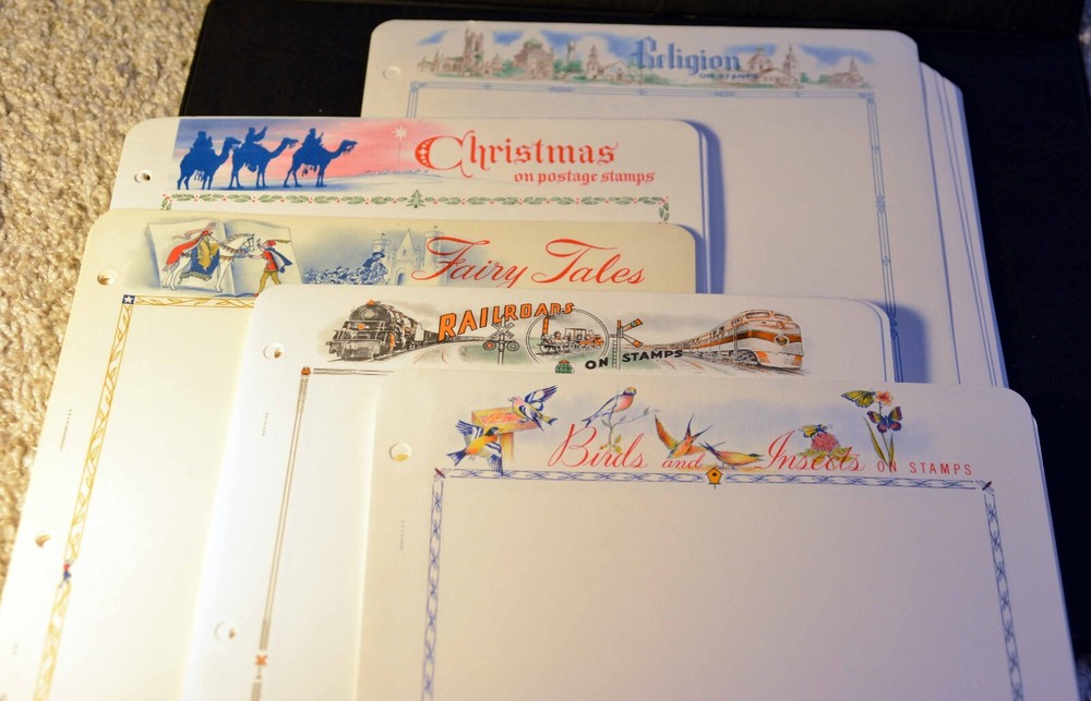 BIG LOT Blank Stamp Pages Birds Insects Railroads Fairy Tales Christmas Religion